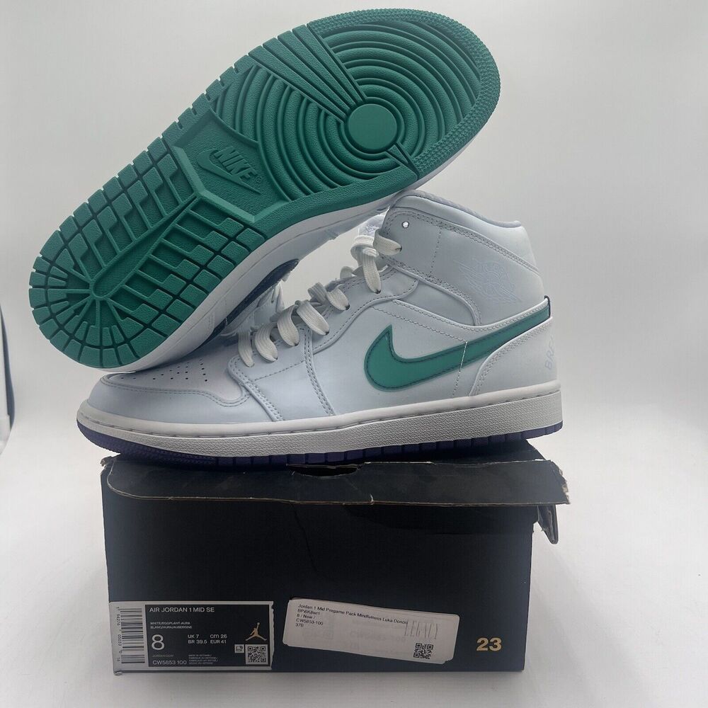 Nike Air Jordan 1 Mid Mindfulness Luka Doncic PE CW5853-100 (2020) Size 8 NEW